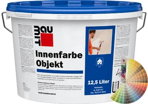 Productafbeelding: Baumit Interieurverf Object in een emmer van 12,5 liter met Baumit kleurenwaaier.