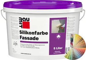 Productafbeelding: Baumit siliconenverf gevel in een 5 liter emmer met Baumit kleurenwaaier.