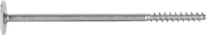Metalen isolatieschroef voor kelderplafonds met een lengte van 135 mm.