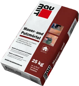 Baumit metsel- en pleistermortel is verkrijgbaar in papieren zakken van 25 kg.