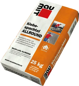 Baumit ALLROUND plamuur is verkrijgbaar in papieren zakken van 25 kg.