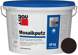 Baumit mozaïekpleister is verkrijgbaar in de kleur M 331 Nemrut in emmers van 20 kg.