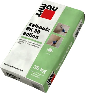 Baumit kalkpleister RK 39 buiten is verkrijgbaar in papieren zakken van 35 kg.
