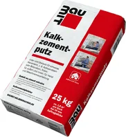 Baumit kalk-cementpleister is verkrijgbaar in papieren zakken van 25 kg.