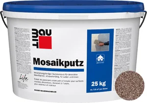Baumit mozaïekpleister is verkrijgbaar in de kleur M 306 Parnass in een emmer van 25 kg.