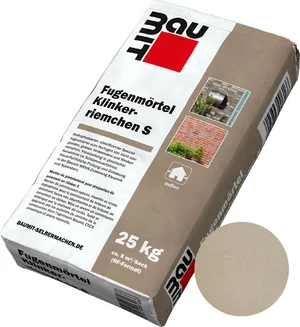De voegmortel Klinkerriemchen S is verkrijgbaar in papieren zakken van 25 kg in de kleur Sandhell.
