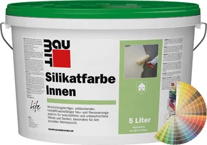 Baumit Interieur Silicaatverf is verkrijgbaar in pastelkleuren in 5 l kunststof emmers.