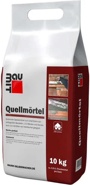 Baumit zwelmortel is verkrijgbaar in foliezakken van 10 kg.