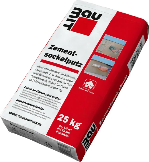 Baumit cement basispleister is verkrijgbaar in papieren zakken van 25 kg.